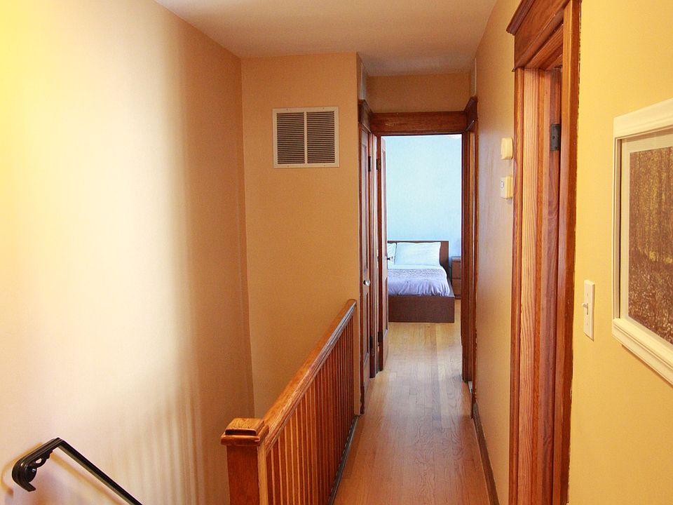 Bright upper level hallway.