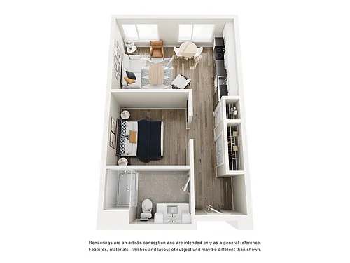 Floor plan Studio with Balcony