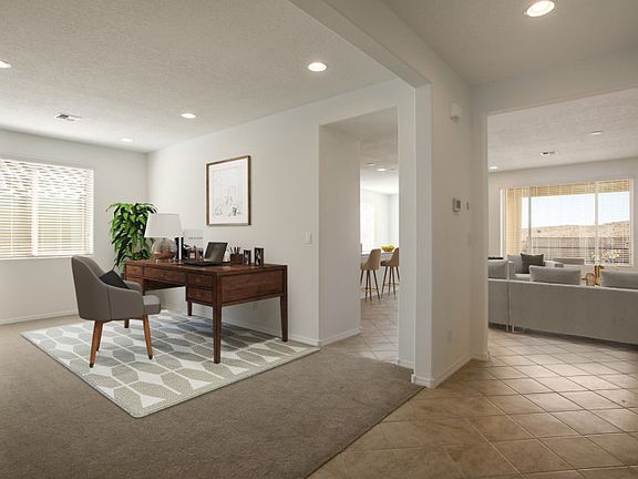 The large den is perfect for creating a functional work from home space.