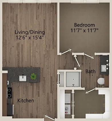 A2 1 Bedroom 1 Bathroom 675 sq ft A2 1 Bedroom 1 Bathroom 675 sq ft