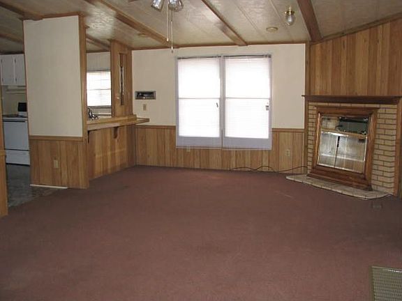 Living Room with wood burning fireplace