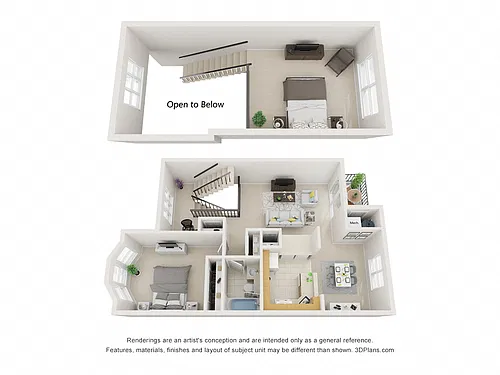 Floor plan 1 Bed With Loft Royal Oaks