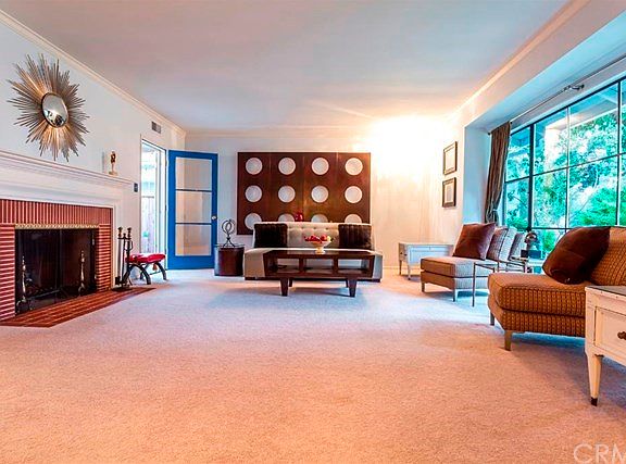 Formal living room with mid century feel