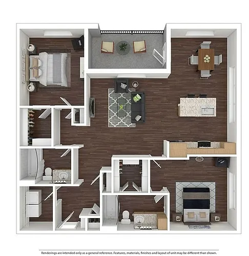 Floor plan B5 - Two Bedroom, Two Bathroom