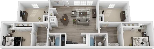 2x2 with Den Classic Furnished 2x2 with Den Classic Furnished