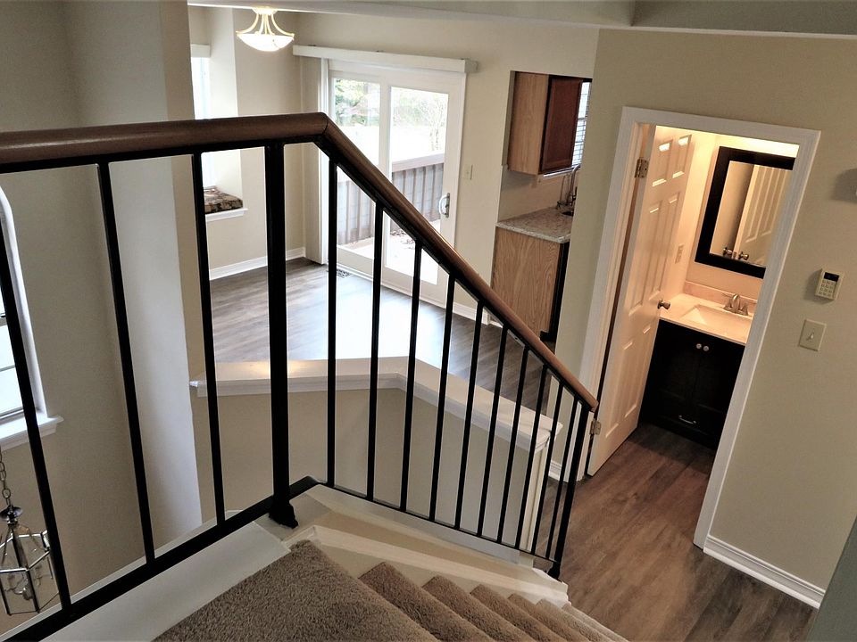 Main floor with sliding glass door to front deck