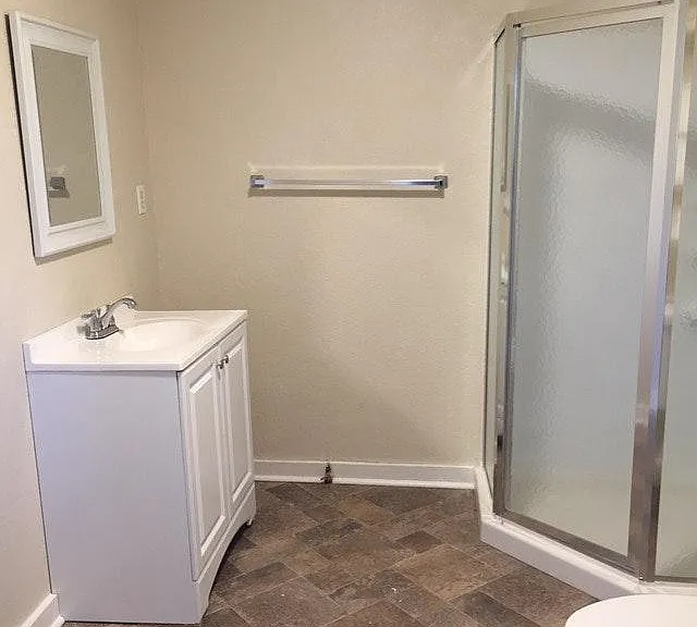 new shower and vanity