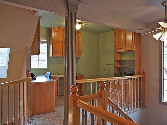 Convenient home office with built-ins.