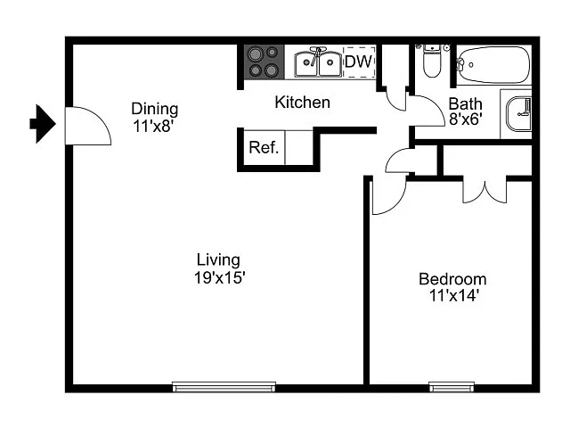 Floor plan One Bedroom