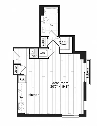 Floor plan Studio 0E