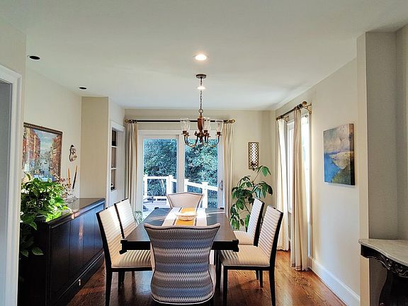 Formal Dining Room going to the deck with sliding French doors