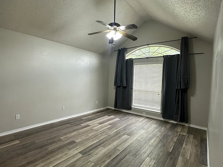 Master room with blackout curtains