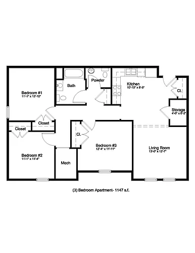 Floor plan 3 Bedroom