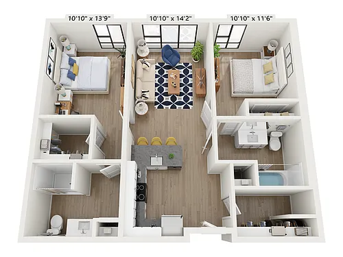 Floor plan Two Bedroom