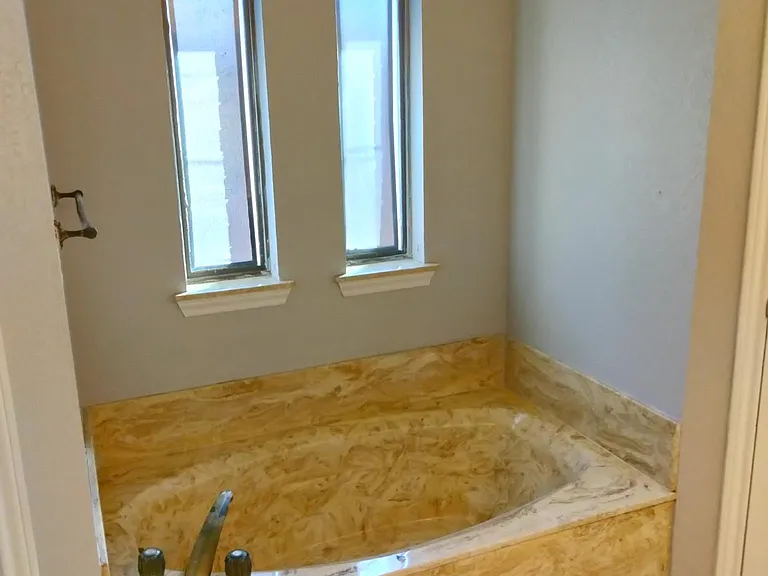 Sunken tub in master bathroom