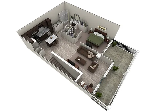 Floor plan 1 BR Designer Overlook