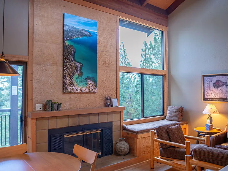 Open living and dining area.