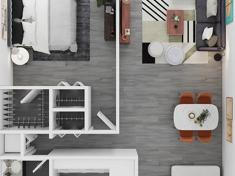 Auburn Floorplan: 1 Bed/1 Bath 780-sq-ft Auburn Floorplan: 1 Bed/1 Bath 780-sq-ft