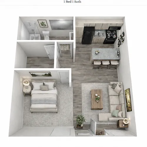 Floor plan 1 Bed 1 Bath