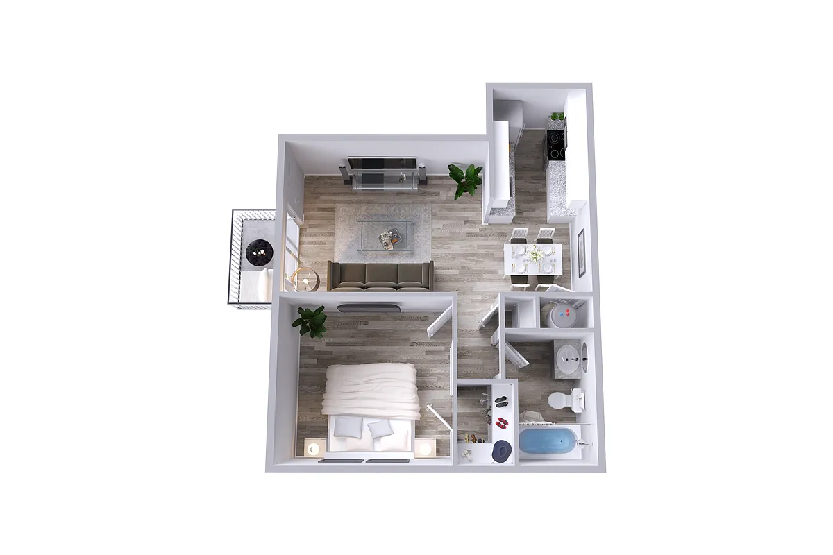 Floor plan A2 | 1 Bed | 1 Bath