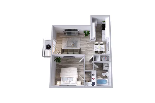Floor plan A2 | 1 Bed | 1 Bath