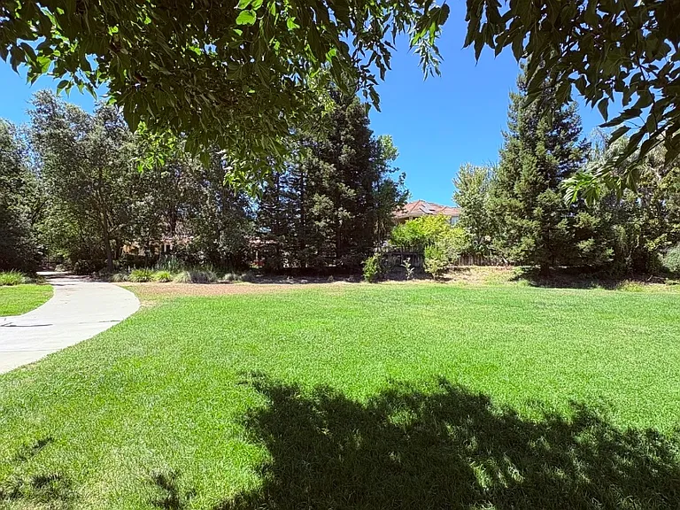 Open green space within the neighborhood perfect for playing frisbee and catch