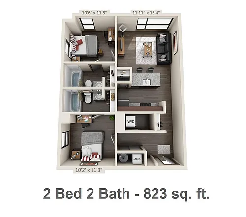 Floor plan Two Bedroom