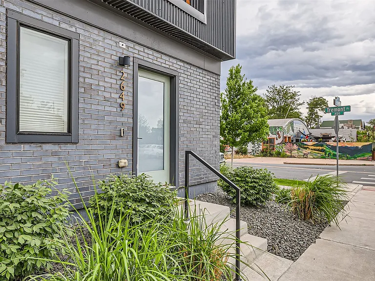 Street entrance with Ring doorbell and security system in place