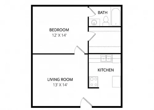 Floor plan 1X1