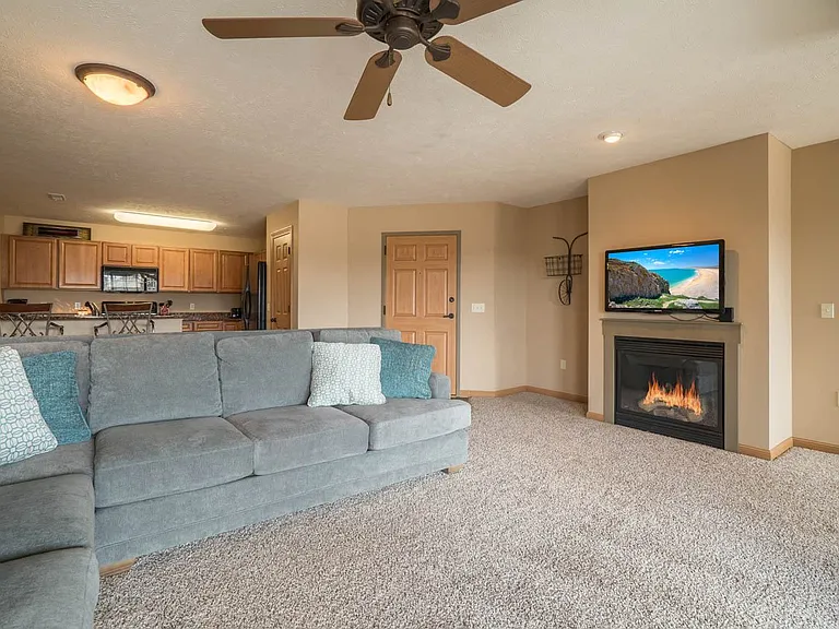 Our living rooms feature cozy fireplaces, making it easy to create a warm and inviting atmosphere.