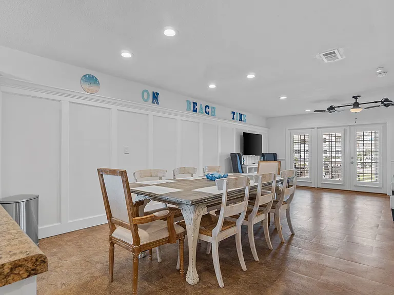 Dining table that seats up to 8 guests