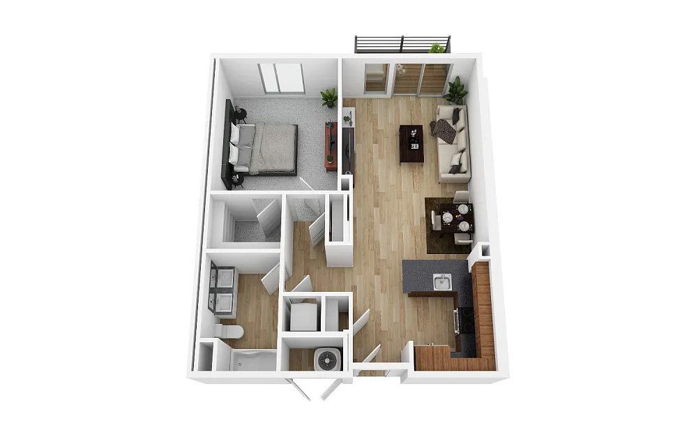 Floor plan 1x1-BA