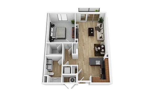 Floor plan 1x1-BA