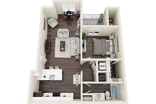 Floor plan The Lumina 1 Bedroom 1 Bath