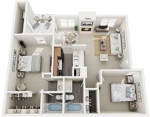 Floor plan B2 - Two Bedrooms