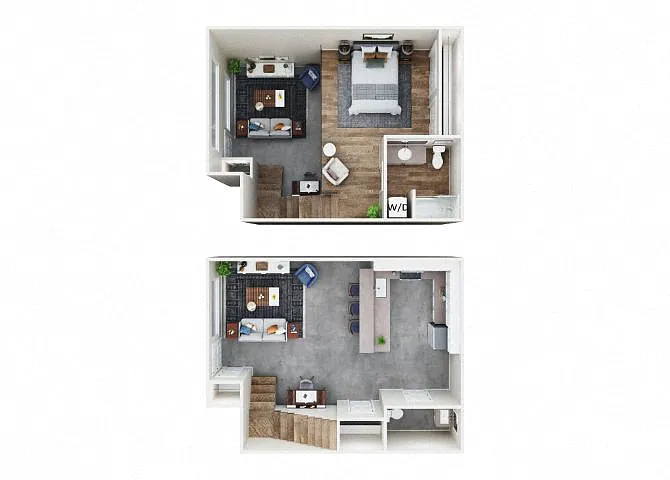 Floor plan 1x1.5 Loft D