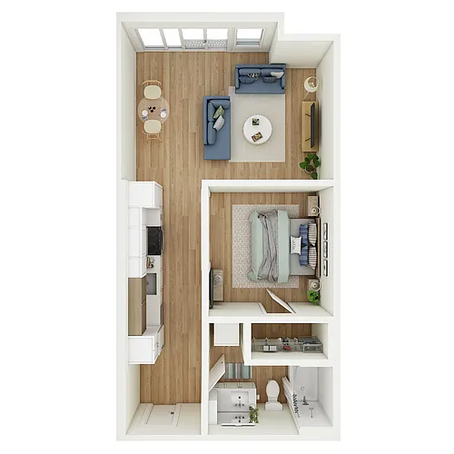 Floor plan 1 Bed 1 Bath - a47.1