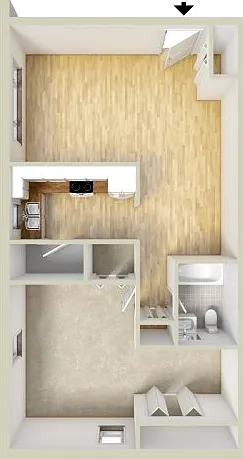 One bedroom floor plan One bedroom floor plan