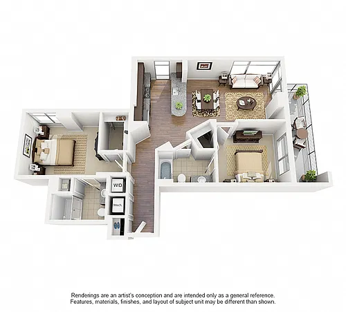 Floor plan 2 Bed/2 Bath-C06