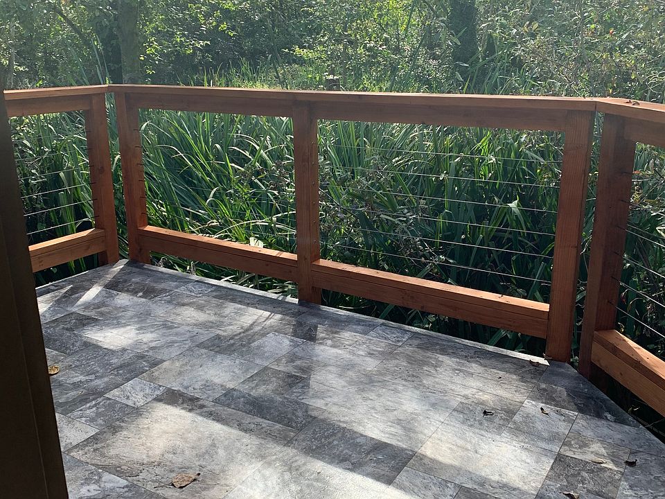 Deck with view to pond.