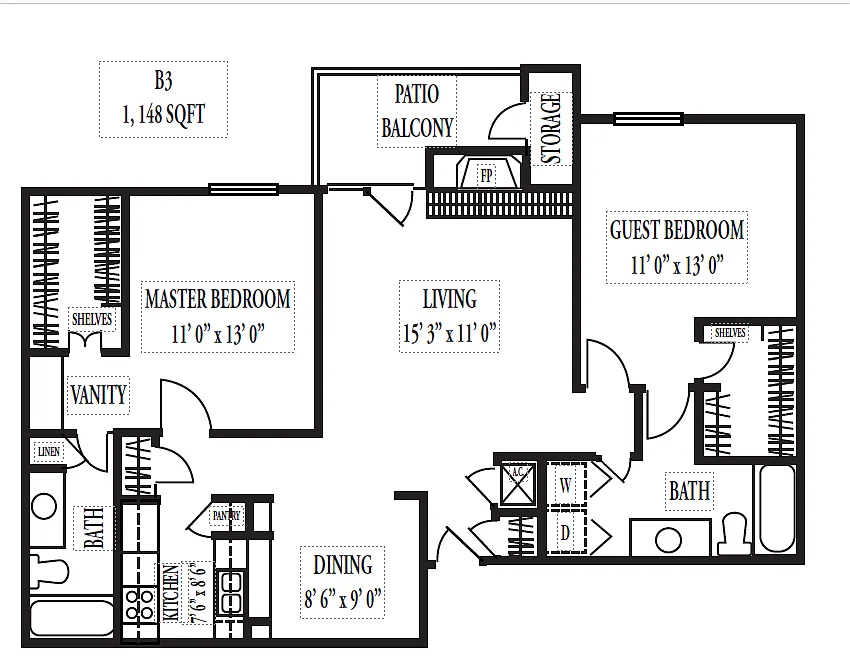 Floor plan B3