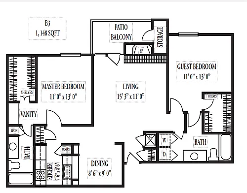 Floor plan B3