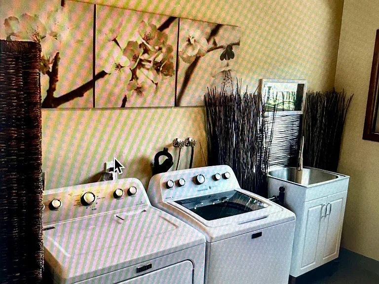 Laundry area in garage