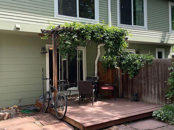 Private fenced backyard
