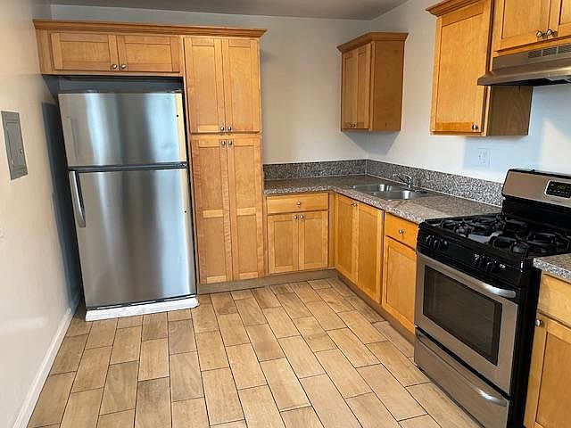 updated kitchen with newer appliances.