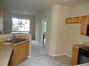 Kitchen overlooking living room