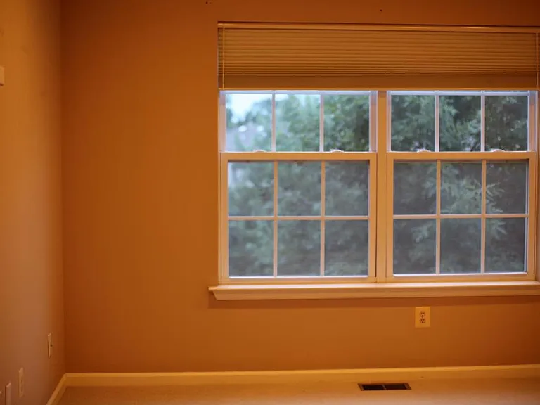 Dining room with bright double windows