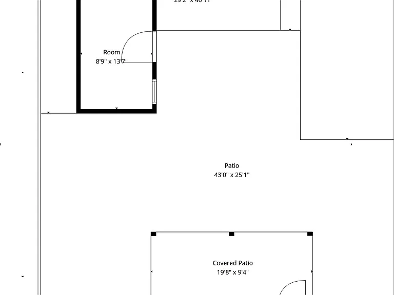 Main level with backyard and garage