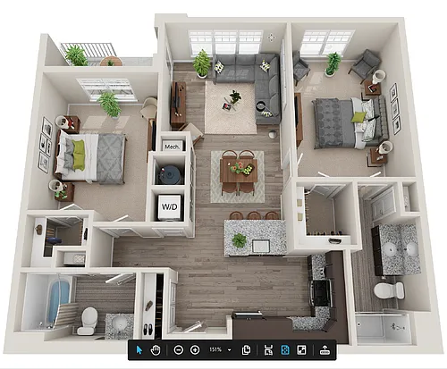 Floor plan Type A - Two Bedroom