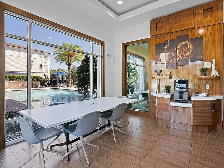 The Marq Highland Apartments Park Apt CoWork Complimentary Coffee Station Westchase Tampa, Florida